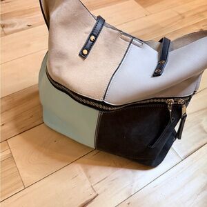 Mellow World Colorblock Tote Bag Vegan Leather Large Shoulder Bag